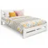 Białe drewniane łóżko z materacem 120x200 Berti