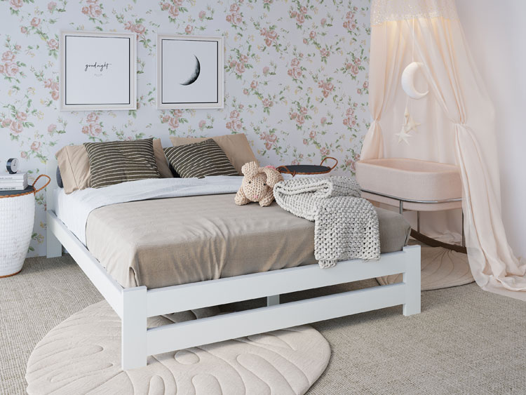 Drewniane łóżko z materacem 120x200 Zinos