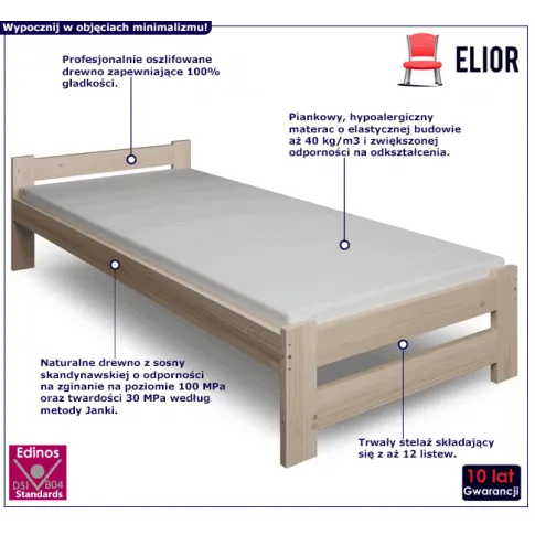 Pojedyncze łózko z materacem Difo