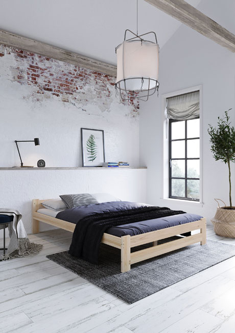 Minimalistyczne łóżko z materacem Difo