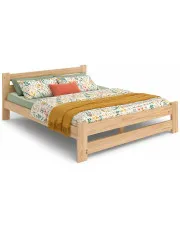 Małżeńskie sosnowe łóżko z materacem 160x200 - Logis w sklepie Edinos.pl