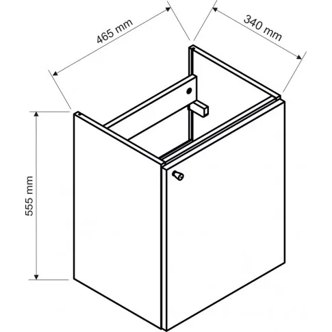 Wymiary jednodrzwiowej szafki umywalkowej Misty 5X