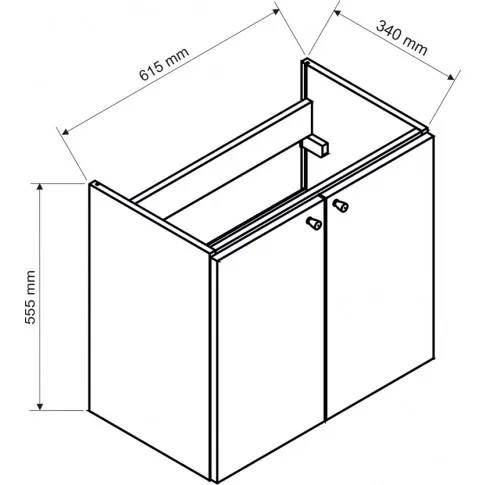 Wymiary dwudrzwiowej szafki umywalkowej Misty 6X