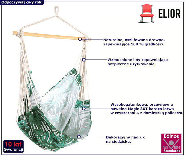 Hamak brazylijski Dirko na taras i balkon