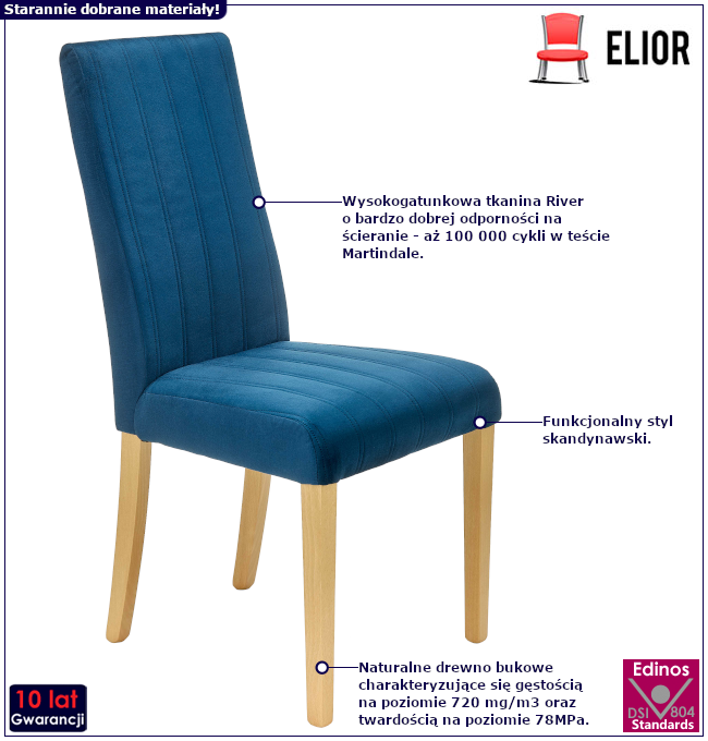 Produkt Niebieskie krzesło do salonu - Ladiso