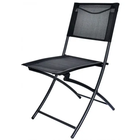 czarne składane krzesło z zestawu ogrodowego firuze
