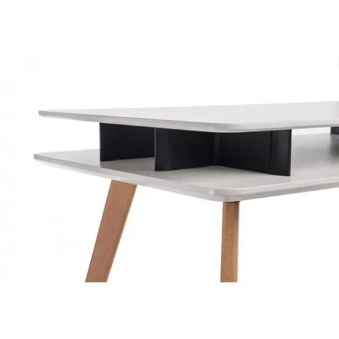 Zdjęcie biurko skandynawskie Norsa białe z drewna bukowego | Edinos.pl