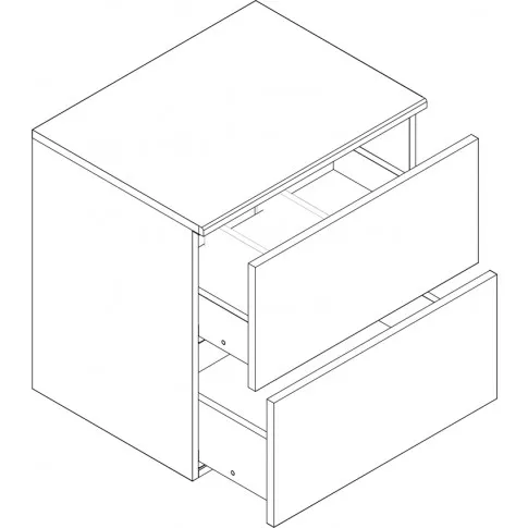 Wnętrze umywalkowej szafki podwieszanej Misty 4X