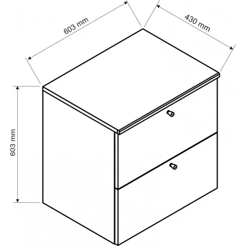 Wymiary podwieszanej szafki umywalkowej z blatem Misty 4X