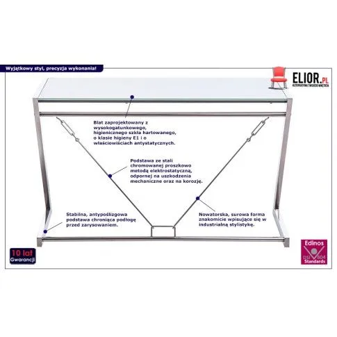 Fotografia Biurko industrialne Iksor - białe z kategorii Biurka