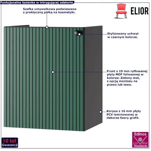 Zielona szafka pod umywalkę Milton 3X