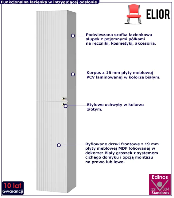 Górna szafka łazienkowa słupek Milton 8X