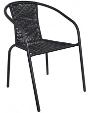 Czarny fotel ogrodowy typu bistro - Merisa