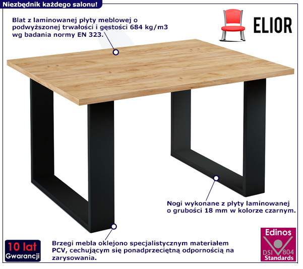 Stolik kawowy Leviosa 4X dąb wotan