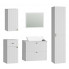 Komplet białych szafek łazienkowych z lamelami - Milton 6S
