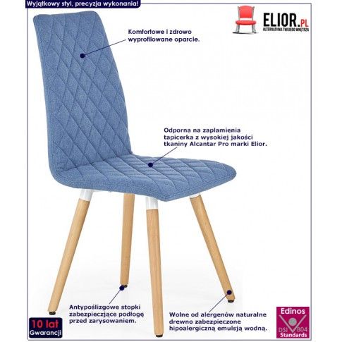 Fotografia Krzesło pikowane Corden - niebieskie z kategorii Krzesła