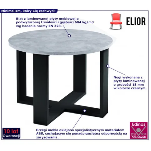 Nowoczesny stolik Bigi szary