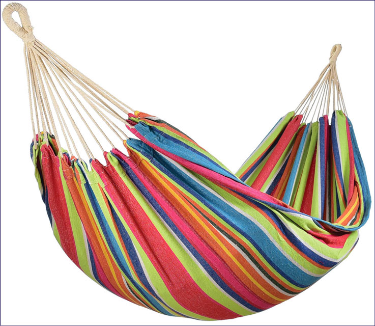 Tradycyjny płócienny hamak w kolorowe pasy Elma 4X