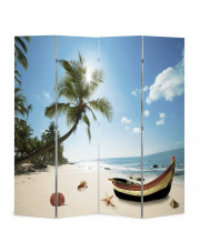 Wewnętrzny parawan z nadrukiem plaży - Defri 4X 160 x 170 cm