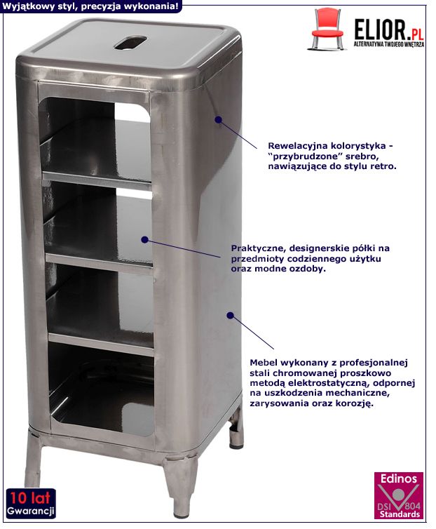 Industrialna szafka Paresi 3X - srebrna