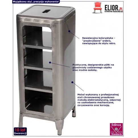 Fotografia Szafka Elian 3X - srebrna z kategorii Szafki