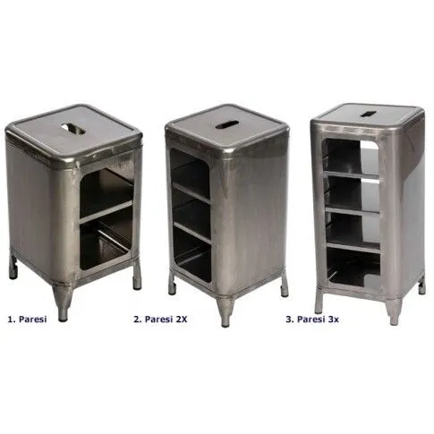 Zdjęcie srebrna szafka Elian 3X metalowa | Edinos.pl