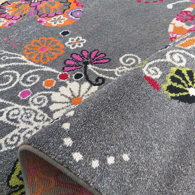Szary dywan dziecięcy w motyle Dislo