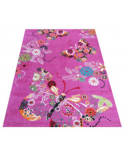 Różowy dywan w motylki dla dziewczynki - Dislo w sklepie Edinos.pl