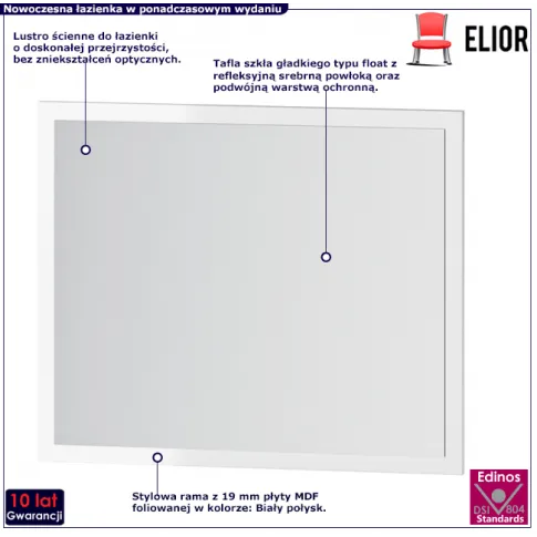 Lustro łazienkowe w białej ramie Carini 9X