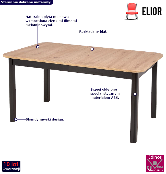 Produkt Rozkładany stół w stylu skandynawskim - Dibella