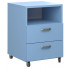 niebieski kontenerek biurowy z 2 szufladami i polka graso