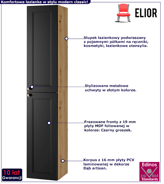 Szafka łazienkowa słupek z półkami Luise 6X