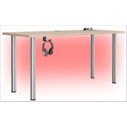 biurka gamingowe z podswietleniem ledowym dab sonoma nobius