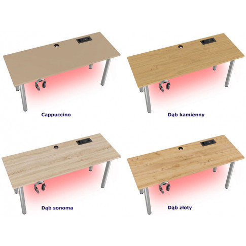 kolory biurka dla gracza z podswietleniem led nobius