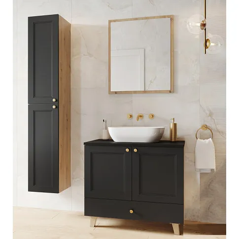 Wizualizacja aranżacji z zestawem mebli łazienkowych Luise 4S