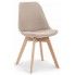 Zdjęcie produktu Tapicerowane stylowe krzesło drewniane Nives - beżowe.