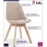 Fotografia Tapicerowane stylowe krzesło drewniane Nives - beżowe z kategorii Krzesła tapicerowane beżowe