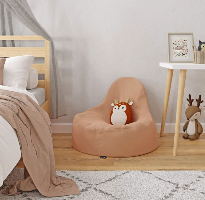 Wizualizacja sypialni dziecięcej z wykorzystaniem worka sako Wiki