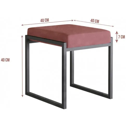 wymiary kwadratowego tapicerowanego taboretu do toaletki Sorella