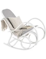 Biały drewniany fotel bujany - Patma w sklepie Edinos.pl