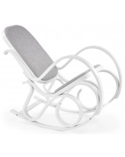 Biały drewniany fotel bujany - Dixel