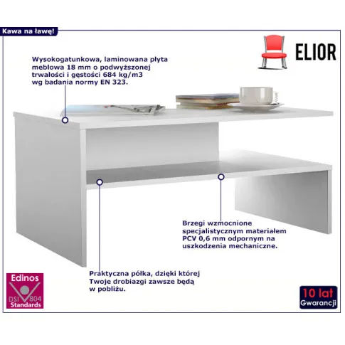 Minimalistyczna biała ława Dirla