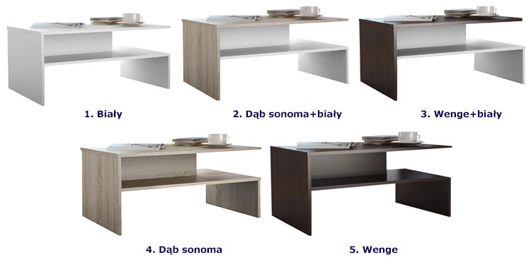 Nowoczesna ława kawowa z półką Illermi