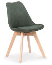 Tapicerowane krzesło drewniane Nives - zielone w sklepie Edinos.pl