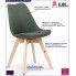 Fotografia Tapicerowane krzesło drewniane Nives - zielone z kategorii Krzesła wg koloru/stylu