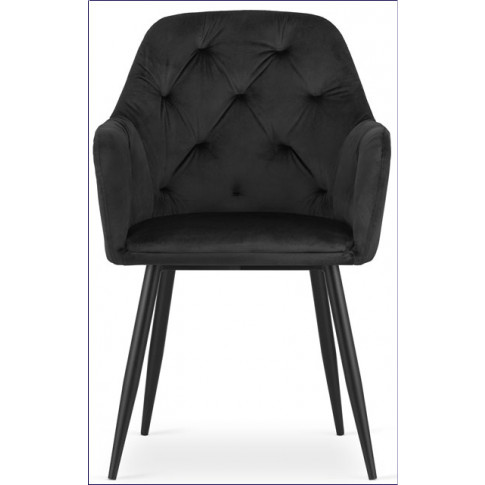 2x metalowe tapicerowane krzesło eleganckie do stolu waris czarne