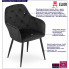 Infografika kompletu 2 sztuk tapicerowanych krzeseł waris czarny