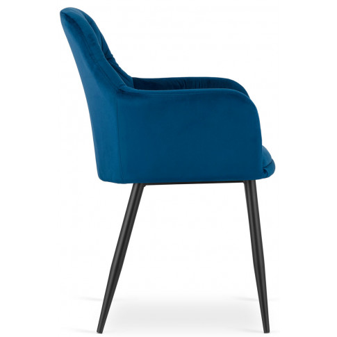 2x niebieskie welurowe krzesło z pikowanym oparciem do jadalni waris
