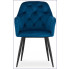 2x welurowe krzesło na metalowej podstawie salon jadalnia gabinet niebieskie waris