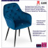 Infografika kompletu 2 sztuk tapicerowanych krzeseł waris niebieski